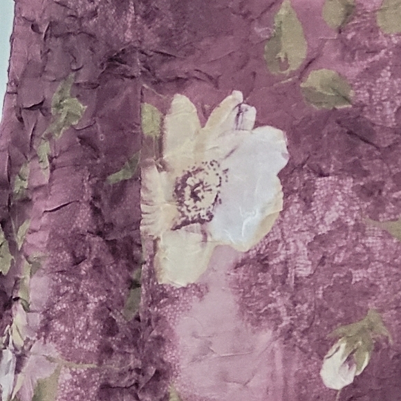 Dressbarn Vintage Floral Crimped Crepe Maxi Dress - Size 8 - Picture 6 of 8